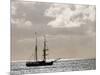 Sailing Ship Anchored in Front of Hanga Roa, Easter Island's Main Settlement-John Warburton-lee-Mounted Photographic Print