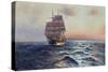 Sailing Ship at Sea, c.1910-Alfred Serenius Jensen-Stretched Canvas