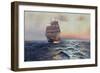 Sailing Ship at Sea, c.1910-Alfred Serenius Jensen-Framed Giclee Print