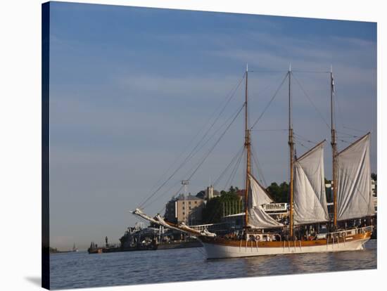 Sailing Ship, Helsinki Harbor, Helsinki, Finland-Walter Bibikow-Stretched Canvas
