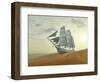 Sailing Ship In Desert-Mike_Kiev-Framed Art Print