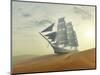 Sailing Ship In Desert-Mike_Kiev-Mounted Art Print