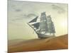 Sailing Ship In Desert-Mike_Kiev-Mounted Art Print