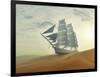 Sailing Ship In Desert-Mike_Kiev-Framed Art Print