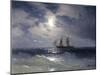 Sailing ship in the moonlight on a calm sea, 1874-Ivan Konstantinovich Aivazovsky-Mounted Premium Giclee Print