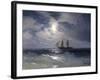 Sailing ship in the moonlight on a calm sea, 1874-Ivan Konstantinovich Aivazovsky-Framed Giclee Print