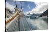 Sailing ship in the Uunartoq Fjord, Puiattukulooq Bay. Southern Greenland, Denmark-Martin Zwick-Stretched Canvas