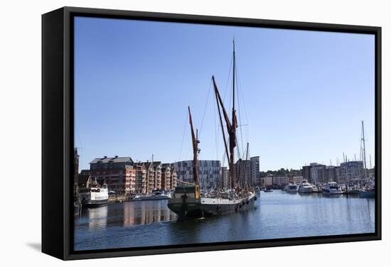 Sailing Ship Leaving the Quayside at Ipswich Marina, Ipswich, Suffolk, England, United Kingdom-Mark Sunderland-Framed Stretched Canvas