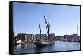 Sailing Ship Leaving the Quayside at Ipswich Marina, Ipswich, Suffolk, England, United Kingdom-Mark Sunderland-Framed Stretched Canvas