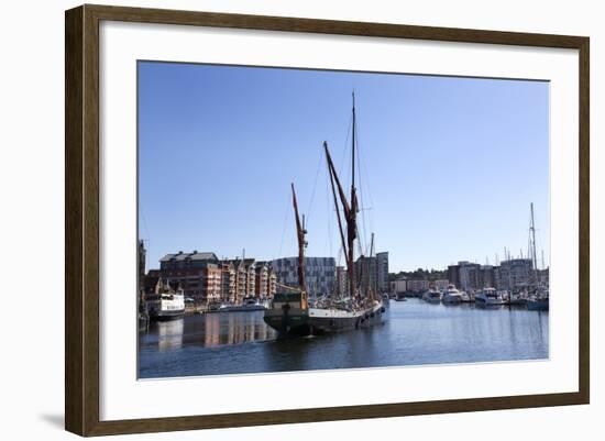 Sailing Ship Leaving the Quayside at Ipswich Marina, Ipswich, Suffolk, England, United Kingdom-Mark Sunderland-Framed Photographic Print