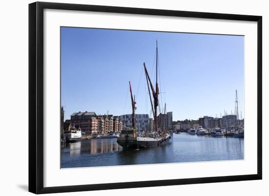 Sailing Ship Leaving the Quayside at Ipswich Marina, Ipswich, Suffolk, England, United Kingdom-Mark Sunderland-Framed Photographic Print