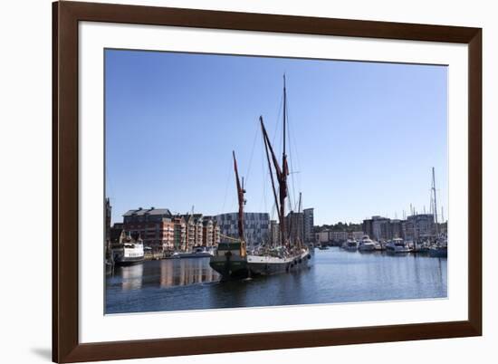 Sailing Ship Leaving the Quayside at Ipswich Marina, Ipswich, Suffolk, England, United Kingdom-Mark Sunderland-Framed Photographic Print