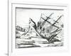 Sailing Ship Stranded on Iceberg from 'India Orientalis' 1598-Theodore de Bry-Framed Giclee Print