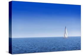 Sailing Ship Yachts with White Sails-valio84sl-Stretched Canvas