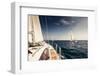 Sailing Ship Yachts with White Sails-Andrew Bayda-Framed Photographic Print