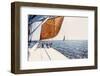 Sailing Ship Yachts with White Sails-Andrew Bayda-Framed Photographic Print