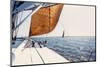 Sailing Ship Yachts with White Sails-Andrew Bayda-Mounted Photographic Print