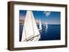 Sailing Ship Yachts with White Sails-Andrew Bayda-Framed Photographic Print