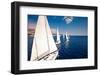 Sailing Ship Yachts with White Sails-Andrew Bayda-Framed Photographic Print