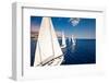 Sailing Ship Yachts with White Sails-Andrew Bayda-Framed Photographic Print