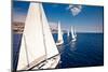 Sailing Ship Yachts with White Sails-Andrew Bayda-Mounted Photographic Print