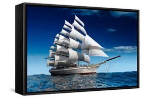 Sailing Ship-Antartis-Framed Stretched Canvas