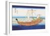 Sailing Ships at Sea-Katsushika Hokusai-Framed Art Print