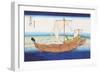 Sailing Ships at Sea-Katsushika Hokusai-Framed Art Print