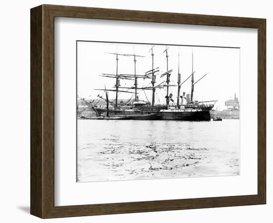 Sailing Ships at St Katharine's Dock, London, C1905-null-Framed Photographic Print
