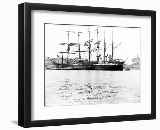 Sailing Ships at St Katharine's Dock, London, C1905-null-Framed Photographic Print