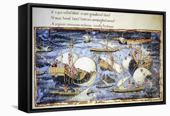 Sailing Ships, Illustration for Aeneid-null-Framed Stretched Canvas