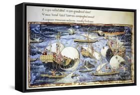 Sailing Ships, Illustration for Aeneid-null-Framed Stretched Canvas