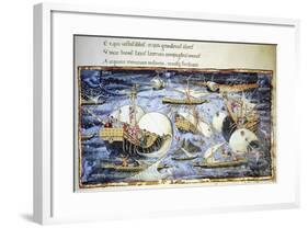 Sailing Ships, Illustration for Aeneid-null-Framed Giclee Print