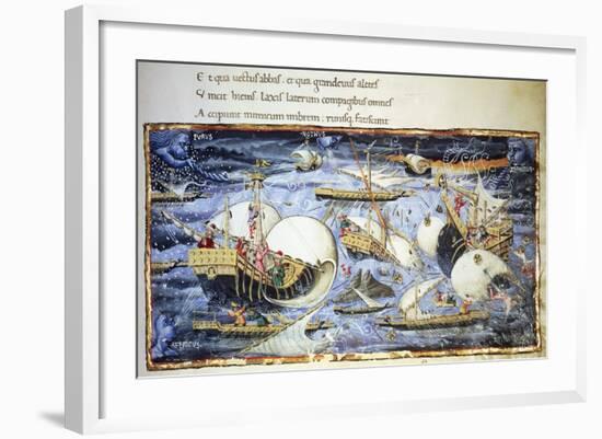 Sailing Ships, Illustration for Aeneid-null-Framed Giclee Print