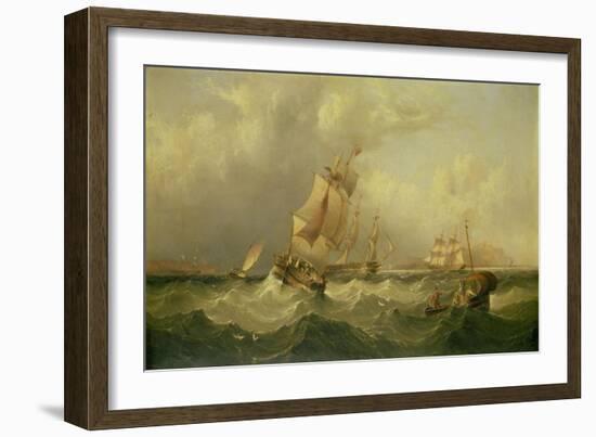 Sailing Ships Off the Coast at Tynemouth-Henry Redmore-Framed Giclee Print
