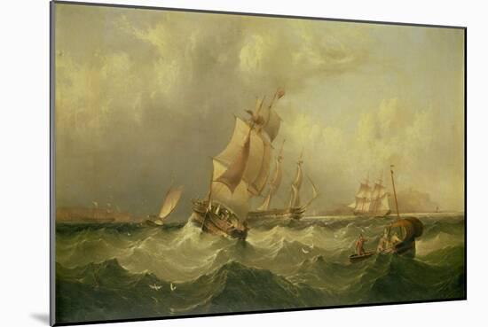 Sailing Ships Off the Coast at Tynemouth-Henry Redmore-Mounted Giclee Print