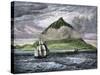 Sailing Ships Passing the Peak of Tenerife, or Teyde, Canary Islands, 1800s-null-Stretched Canvas