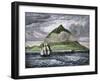 Sailing Ships Passing the Peak of Tenerife, or Teyde, Canary Islands, 1800s-null-Framed Giclee Print