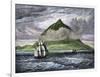 Sailing Ships Passing the Peak of Tenerife, or Teyde, Canary Islands, 1800s-null-Framed Giclee Print