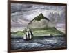 Sailing Ships Passing the Peak of Tenerife, or Teyde, Canary Islands, 1800s-null-Framed Giclee Print