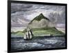 Sailing Ships Passing the Peak of Tenerife, or Teyde, Canary Islands, 1800s-null-Framed Giclee Print