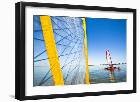 Sailing the Hobie Mirage Adventure Island Kayak Along the Columbia River Near Pasco, Washington-Ben Herndon-Framed Photographic Print