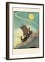 Sailing The Wooden Shoe By Moonlight-Eugene Field-Framed Art Print