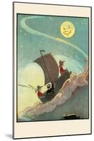 Sailing the Wooden Shoe by Moonlight-Eugene Field-Mounted Art Print