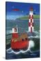 Sailing to the Lighthouse-Peter Adderley-Stretched Canvas