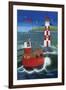 Sailing to the Lighthouse-Peter Adderley-Framed Premium Giclee Print