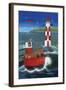 Sailing to the Lighthouse-Peter Adderley-Framed Art Print