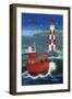 Sailing to the Lighthouse-Peter Adderley-Framed Art Print