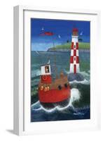 Sailing to the Lighthouse-Peter Adderley-Framed Art Print