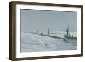 Sailing Towards Elephant Island Through Open Pack Ice, Weddell Sea-George Marston-Framed Giclee Print